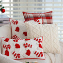 Axyaa Christmas Red Cotton Tufted Pillowcase - Festive Holiday Decor for Living Room