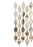 Axyaa Gold Mirrored Wall Decor Set: 5 Long Skinny Mirrors, Living Room Decor