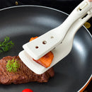 Axyaa 2-in-1 Egg Flipper Spatula Tongs - Non-Stick Silicone Grip & Flip Tool