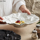 Axya Ceramic Dinner Plate Set for Home Kitchen & Restaurant - Wrinkled Texture, Steak, Salad & Snack Plates