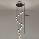 Axyaa Crystal Chandelier Stair Pendant Living Room Interior Lighting
