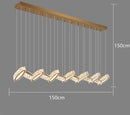 Axyaa Crystal Chandelier Stair Pendant Lamp Living Room Pendant Lights Interior Lighting