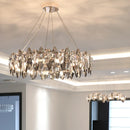 Axyaa Crystal Chandelier: Luxury LED Lighting for Modern Living Room, Bedroom, and Dining Area