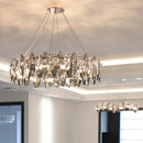 Axyaa Modern Crystal Chandelier with LED Light for Living Room, Bedroom, and Dining Area
