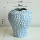 Axyaa Strawberry Blue Porcelain Vase | Table Decoration & Room Floral Vases