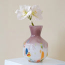 Axyaa Pink Gradient Glass Flower Vase for Home Decor