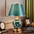 Axyaa Green Ceramics LED Desk Lamp for Modern Home Decor.