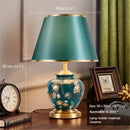 Axyaa Green Ceramics LED Desk Lamp for Modern Home Decor.