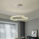 Axyaa Oval Crystal Dimmable Ceiling Chandelier for Villa Bedroom Dining Room