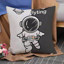 Axyaa Astronaut Theme Pillow Cover Set for Home Decor - 45*45 Size