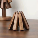 Axya Black Walnut Wood Tree Placemats Non-Slip Coaster Set for Hot Dishes