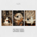 Axyaa Halloween Ghost and Black Cat Wall Art Set