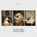 Axyaa Halloween Ghost and Black Cat Wall Art Set