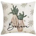 Axyaa Christmas Deer Snowflake Pillow Cover for Stylish Home Decor