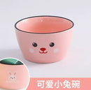 Axyaa Cartoon Ceramic Rice Bowl for Children, Cute Girl Design, Creative Tableware