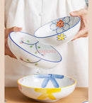 Axyaa 5 Inch Ceramic Bowl Set for Vegetables, Soup, Eggs, Air Fryer, Salad, Noodles