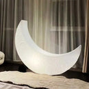 Axyaa Luminous Moon Lounge Chair & Floor Lamp Set for Outdoor Terrace & Courtyard