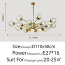 Axyaa Clear Glass Ball Pendant LED Chandelier for Home Interior Lighting