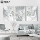 Axyaa Ayatul Kursi Quran Grey Canvas Wall Art Posters for Stylish Living Room Decor