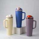 Axyaa 1200ml Car Cup with Flip Lid, Dual Drink Fruit Cup & Insulated Design