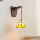 Axyaa Glass Walnut LED Wall Lamps, Modern Bathroom Mirror Light Fixtures