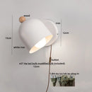Axyaa Wood Iron LED Wall Lights with Pull Chain Switch, Modern Bedside Lamp