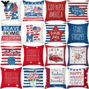 Axyaa LOVE USA Patriotic Letters Decorative Cushion Cover - Cartoon Style Home Decor Pillowcase