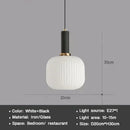 Axyaa Striped Glass Lantern Chandelier LED Pendant Lights for Dining Room Kitchen