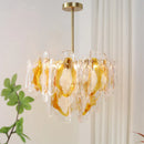 Axyaa Vintage Amber Glass Chandelier - Mid-Century American Style Lighting