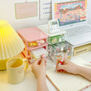 Axyaa Kawaii Plastic Drawer Organizer for Desk Storage & Makeup - Cute Stationery Holder