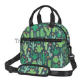 Axyaa Cactus Green Floral Thermal Lunch Bag with Adjustable Strap