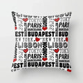 Axyaa Geometric Throw Pillow Cover Set in Red, Blue, and Gray