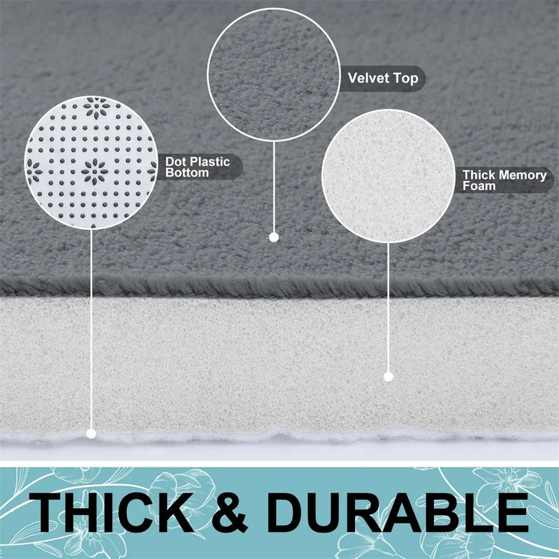 Axyaa Soft Memory Foam Bathroom Mat - Non-slip Absorbent Washable Rug