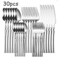 Axyaa Stainless Steel Tableware Set Knife Spork Kitchen Restaurant 20/30pcs Silver