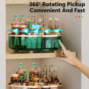 Axyaa Rotating Spice Rack Organizer with Base Storage Bin for Kitchen and Cosmetic Storage