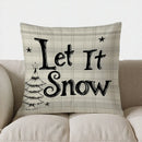 Axyaa Let It Snow Christmas Starry Tree Throw Pillow Cover