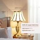 Axyaa Luxury Glass Copper LED Table Lamp for Home Living Room