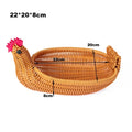 Axyaa Rattan Animal Style Fruit Plate & Tea Tray Multifunctional Storage Basket