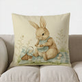 Easter Bunny & Floral Decor Pillow Cover for Sofa, Bedroom, Car - Axyaa Brand