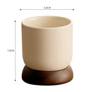 Axyaa Acacia Wood Bottom Clay Espresso Mug for Hotel, Restaurant, Home- Unique Drinkware