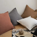 Axyaa Linen Fringed Cushion Cover for Home Decor on Bed Sofa Couch