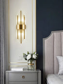 Axyaa Nordic Luxury Crystal LED Wall Lamp Stainless Steel for Living Room, Bedroom & Stairs
