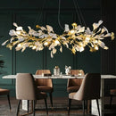 Axyaa Ginkgo Leaf Chandeliers - Elegant LED Lighting for Villa Dining Room