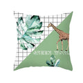 Axyaa Giraffe Pattern Summer Pillowcase for Home Decor - Plant Inspired