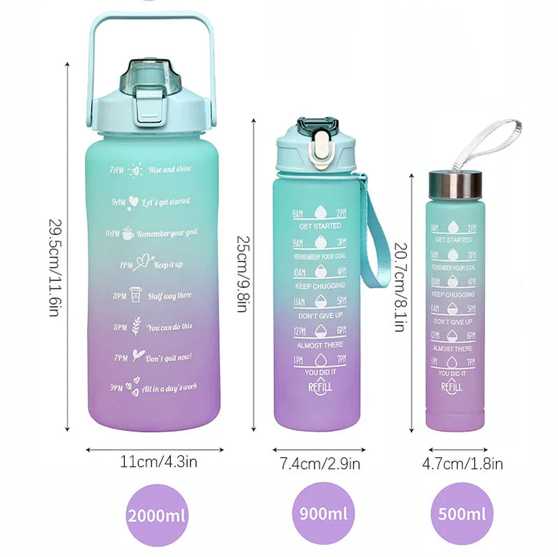 Axyaa Gradient Color Three-Piece Set Straw Sports Water Cup