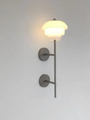 Lotus Wall Sconce by Axyaa - Vintage Art Deco White Jade Glass Wall Light