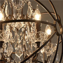 Axyaa Rustic Black LED Crystal Chandelier Vintage Retro Church Restaurant Lighting