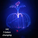 Axyaa Solar Garden Lights: Double Jellyfish & Butterfly Design, 7-Color Changing Solar Flower Lights