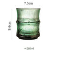 Axyaa Bamboo-Like Stackable Glass Cup Set of 1 (260ml) - Home Style Drinking Glasses