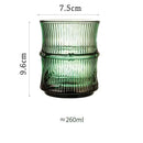 Axyaa Bamboo-Like Stackable Glass Cup Set of 1 (260ml) - Home Style Drinking Glasses
